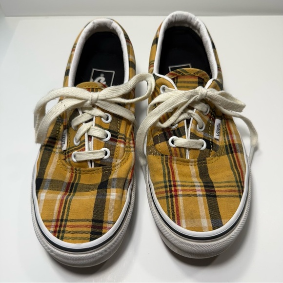 Vans Shoes - Vans Yellow Plaid Lace Up Sneakers Men’s Size 5/Womens 6.5